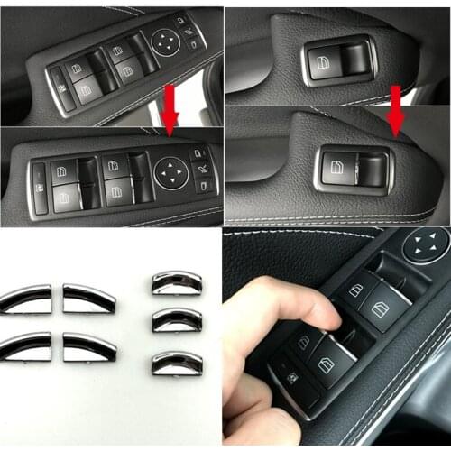 7pcs/Set Hot Sale Button Sticker For Mercedes/Benz A B C E G CLA CLS GLA ML GLE GL GLS GLK Clas car Door Lift Button Stickers