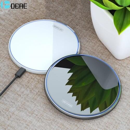 DCAE 15W Fast Qi Wireless Charger For iPhone 12 11 Pro XS XR X 8 Mirror Induction Charging Pad For Samsung S20 S9 S10 Note 20 10