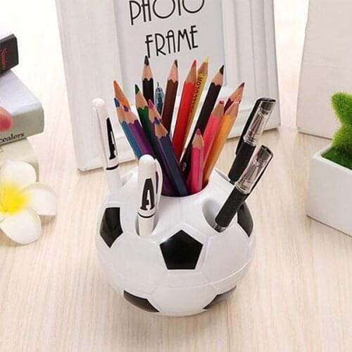 Pen Holder Office Student Stationery Pencil Desktop Storage Box Soccer Pattern Pencil Cup Holder GDeals