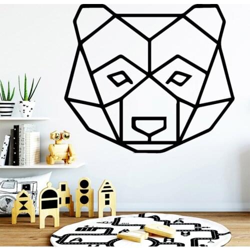 Geometric Wolf Wall Stickers Forest Animals Vinyl Decal Kids Room Decoration Removable Wall Decor Abstract Art Home Decor