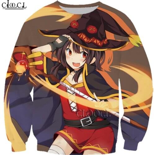 HX Anime Girl Megumin Konosuba 3D Print Men Women Autumn Sweatshirts Fashion Casual Long Sleeve Harajuku Tops Drop Shipping