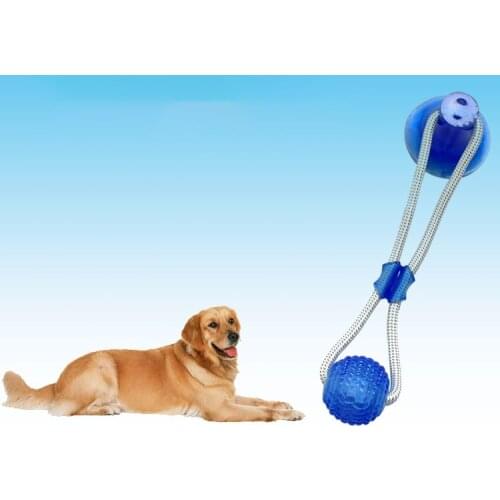 Pet Molar Bite Toy Self Playing Dog Toy Suction Cup Rubber Chew Ball Toy with Rope Dog Toy for Playing Tugging Pulling Chewing
