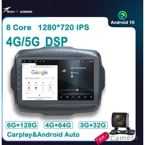 For JEEP Renegade 2014-2020 Octa core android 10 6+128G CATRONICS For Car DVD Multimedia Radio GPS Player with DSP 4G