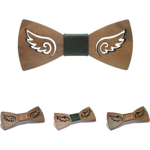 Classic Original Wood Elegant Gentleman Casual Bow Ties Handmade Butterfly Wedding Party Bow Ties Butterfly Wooden Unique Tie