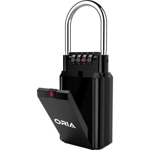 ORIA Key Storage Lock Box 4 Digit Combination Lock Waterproof Safty Box Wall Mounted Indoor Outdoor Security Padlock
