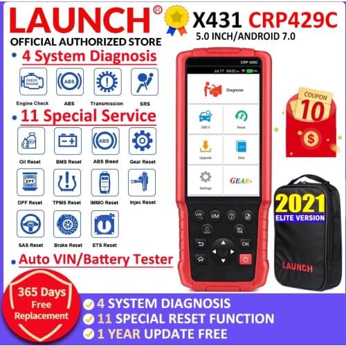 LAUNCH X431 CRP429C OBD2 Professional diagnostic tool Auto OBD Code Reader Scanner with Reset service for car PK CRP129E CRP123E