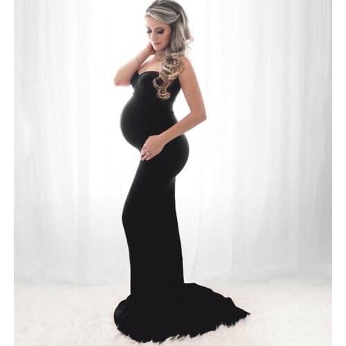 Summer Elegant Maternity Dresses for Photo Shoot Pregnant Women Dress Shoulderless Pregnancy Dress Photography Baby Shower Dress
