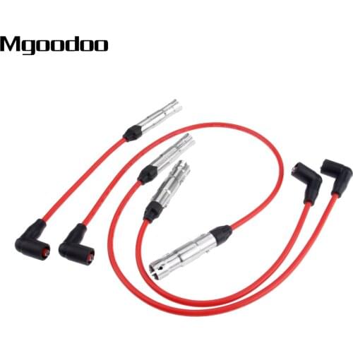 Mgoodoo 4Pcs Spark Plug Ignition Wire Cable Set RC-VWC035 57041 Fittment Fittment For Volkswagen forjetta forGolf forBeetle