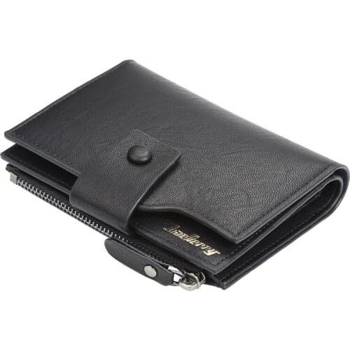 New Men Wallet Brand Wallet Double Zipper&Hasp Design Small Wallet Male High Quality Short Card Holder Coin Purse Carteira 2019