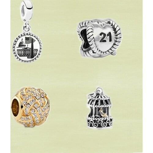 2021 High Quality New S925 Silver Washington 21st Birthday Charm, Classic Original 1:1 Bracelet Accessory For Ladies As Gifts