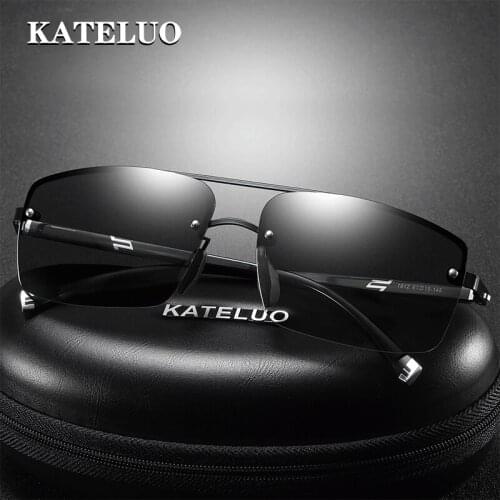 KATELUO 2020 Mens Anti-glare Drivers Glasses for Men Day Night Vision Goggles Square Photochromic Polarized Lens Sunglasses