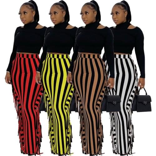 Casual Women Skirt Dress Striped Bodycon High Street Bodycon Long Dress Party Night Clubwear Clothes For Women Vestidos