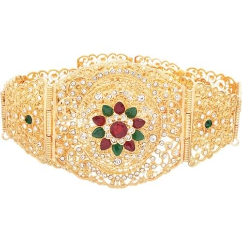 Moroccan style waist band waist band gold Turkish abaya waist chain for ethnic wedding jewelry for women metal belt