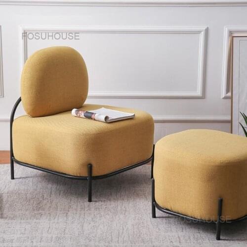 Nordic Small Sofa Luxury Cloth Art Living Room Sofas Small Apartment Bedroom Single Sofa Chair Furniture Clothing Store Sofa