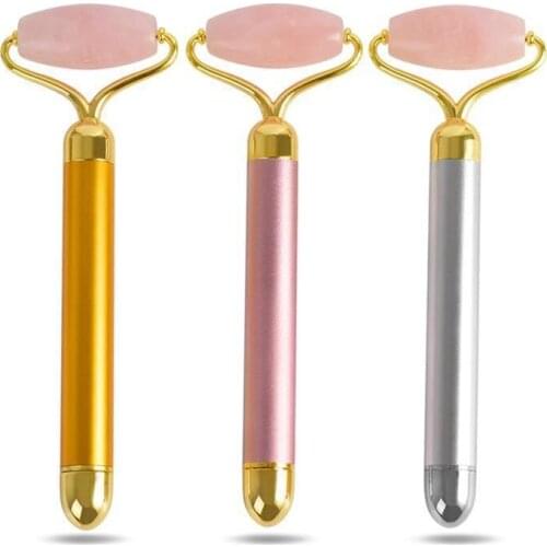 Manual Electric Vibration Multi Style Quartz Jade Roller Finishing Contour Crystal Surface Roller Massage Beauty Massage Tool