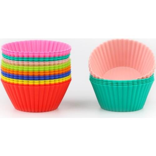 Silicone Cake Mold Round Shaped Muffin Cupcake Baking Molds Kitchen Cooking Bakeware Maker DIY Cake Decorating Tools 6/12pcs/Set