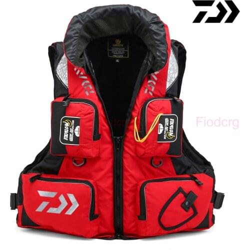 Daiwa Outdoor Sport Fishing Life Vest Adjustable Mesh Mutil-Pocket Men Swimming Life Jacket Safety Waistcoat Survival Vest