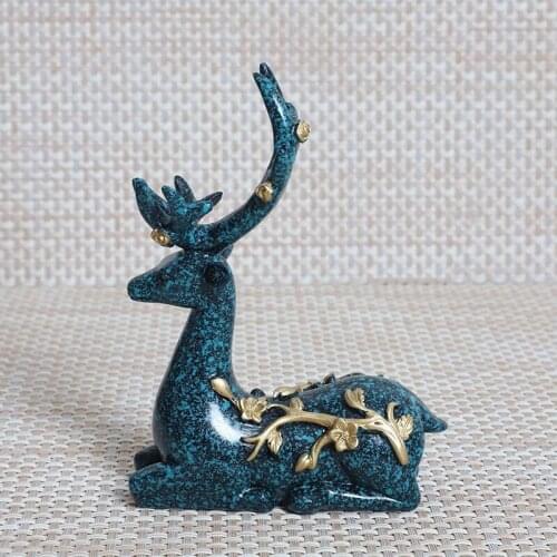 Resin Deer Figurine Display Stand for Crystal Glass Ball Base Sphere Holder Christmas Ornament Statue Gift