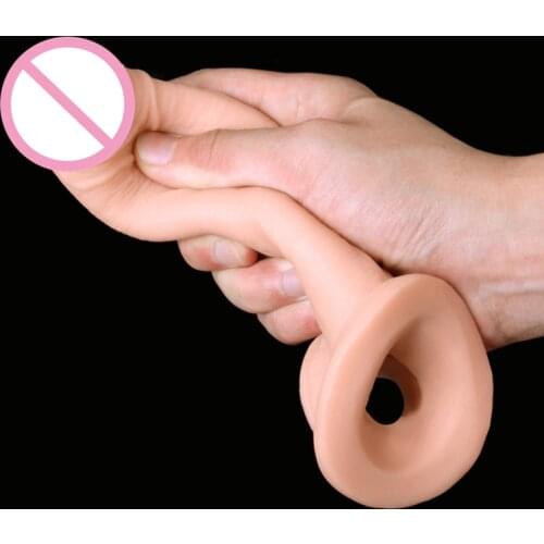 Super Soft Realistic Big Male Penis Sleeve Extender Reusable Condom Dick Penis Enlargement Delay Time Cock Ring Sex Toys For Men