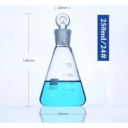 250ML/24# High Temperature Resistance of High Borosilicate Glass Flask with Glass Stopper