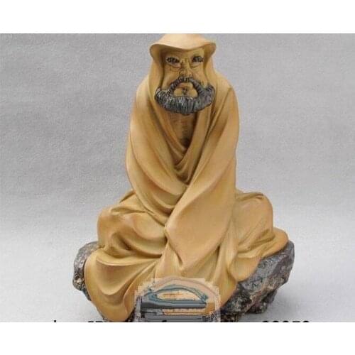 Tibet Temple Painted Pottery Porcelain Statue Dharma Damour Bodhidharma Buddha