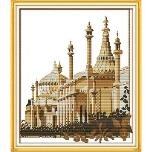 Church Chinese Cross Stitch Fabric Aida 14ct 11ct Counted Print on Canvas DIY Handmade Needlework Embroidery Kits DMC Threads