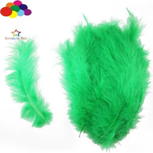 Grass green Macarons Color Turkey Feathers 100 Pcs Diy Fluff Imported for Wave Ball Gift Box Dream Catcher Material