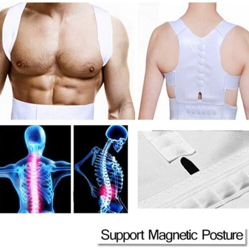 Comfortable Magnetic Posture Support Corrector Back Pain Belt Brace Shoulder Release Pain From Illness White Braces Belts
