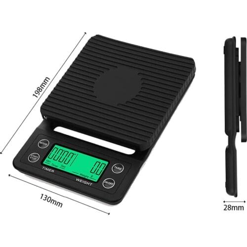 Household Coffee Weighing 0.1g Drip Coffee Scale with Timer Portable Electronic Digital Kitchen Scale High Precision LCD Scales