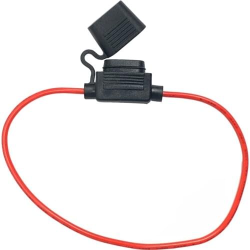 Waterproof Power Socket Small Blade Type inline InLine Fuse Holders with 10A Fuse auto Car Replacement Fuses length 16AWG