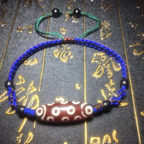 2018 Red DZI 10*30mm 21eyes woman`s bracelet handmade woven jewelry rope diamond knot safety knot ladies Free Shipping