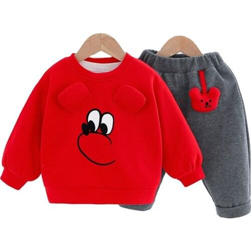 Girl Suits Winter New Baby Boys Clothing Sets Kids Cartoons Print Long Sleeve Tops + Pants 2Pcs Active Baby Suits Child Clothes