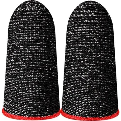 1 Pair Conductive Fiber Finger Sleeves Non-slip Breathable Gaming Gloves for League of Legend, PUBG Games