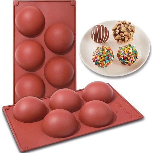 2pcs Half Sphere Silicone Soap Molds Bakeware Cake Decorating Tool Pudding Jelly Chocolate Fondant Mould Ball Shape Biscuit Tool