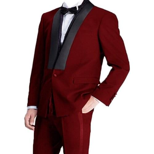 2020 Red Slim Tuxedos Mens Suits For Wedding Classic Business Suit Groom Wear Best Man Wear Custom Made Two Pieces(Jacket+Pants)