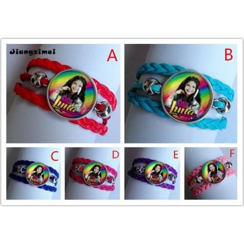 24pcs/lot high-quality Super pop singer Soy Luna Elenco de Soy Luna silver Bracelets I'm moon glass hand chain wholesale