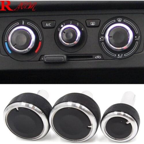 3PCS FIT FOR SKODA SUPERB OCTAVIA MK1 SWITCH KNOB KNOBS HEATER CLIMATE CONTROL BUTTONS DIALS FRAME RING A/C AIR CON ACCESSORIES