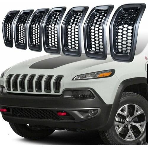 7Pcs Car Front Grille Assembly Compatible for Jeep Cherokee 2014-2018 Part Number:6CY39XS9AC