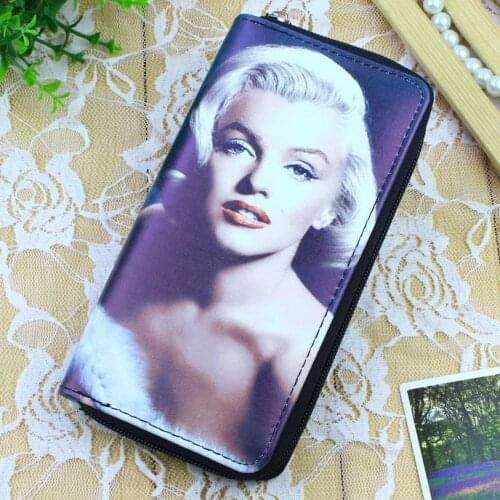 Brand Women Wallets Card ID Holder Soft PU Leather Cute Girls Marilyn Monro Character Lady Handbags Coin Purse Female Wallet Bag
