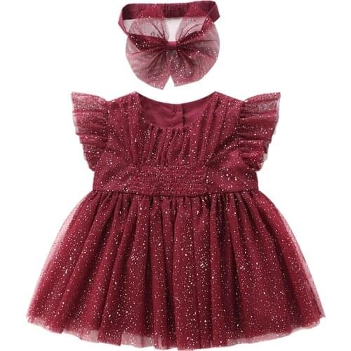 Baby Lotus Red Lace Baby Girl Dress Vestidos Baby Christmas Robe Bebe Fille Newborn Birthday Party And Wedding Dress