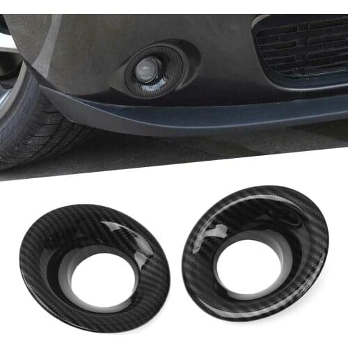 For Dodge Challenger 2015-2019 1Pair Car Front Fog Light Covers Lamp Trim Carbon Fiber ABS Decoration