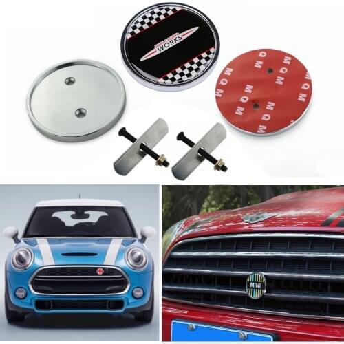 For MINI Cooper JCW S One Countryman R60 R55 R56 R61 F54 F55 F56 F57 F60 Accessories Front Bumper Grille Emblem Badge 3D Sticker