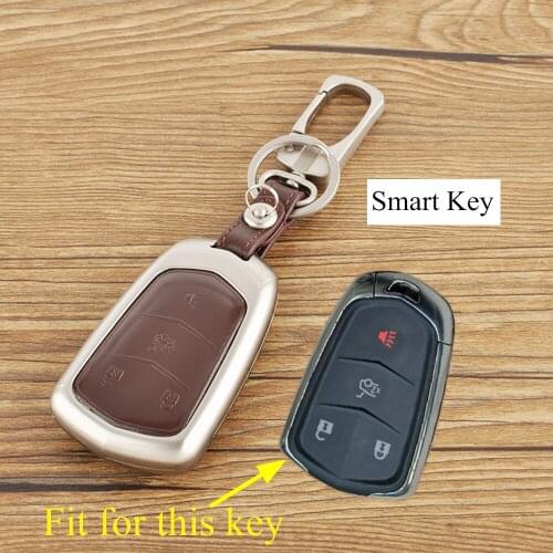 Metal Key Shell Holder Bag Box Keyfob Chain Hook King Cover Accessories Trim Fit For Cadillac ATS XTS CT6 Remote 4 Buttons Parts