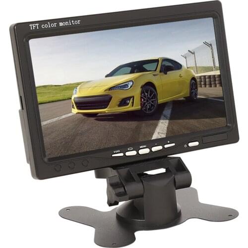 Multifunctional 7 inch Screen Display Car Monitor LED Rearview Camera Monitor with 2 Video Input Car Video Players