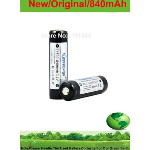 Free shipping!!!!6PCS/LOT original Keeppower 3.7V 14500 840mAh protected Li-ion battery