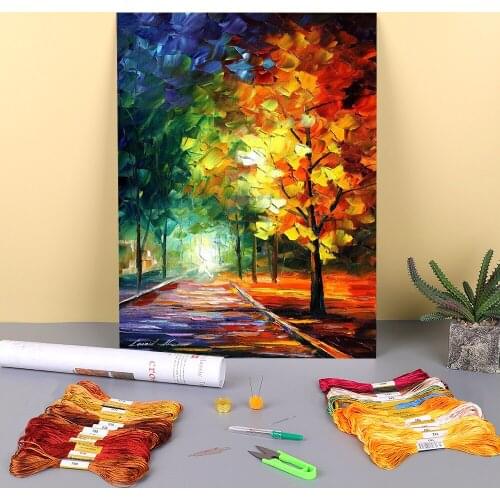 Melting Beaty Printed Fabric 11CT Cross Stitch Set Embroidery DMC Threads Craft Handmade Handicraft Handiwork Different