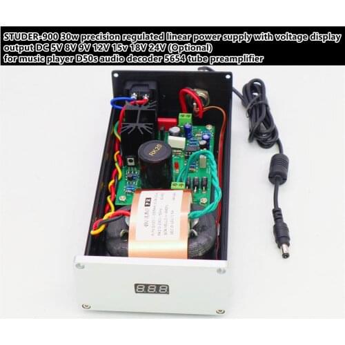 STUDER-900 DC5V 12V 2.5A precision regulated linear power supply with voltage display output for music player DAC D50s amplifier