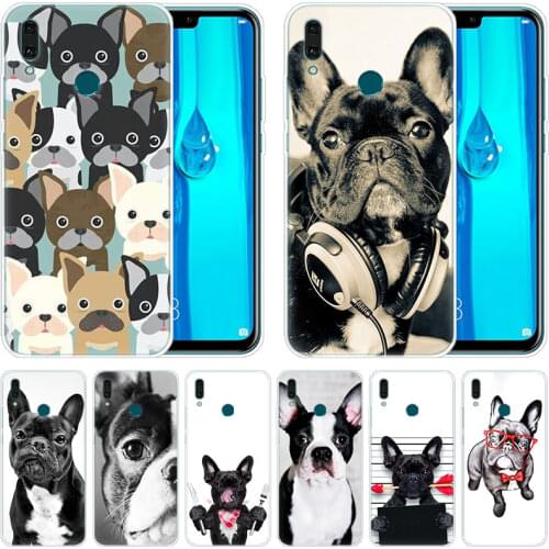 Luxury Soft Silicone Case French bulldog dog for Huawei Mate 30 20 Lite 10 Pro Y5 Y6 Y7 Pro 2019 Y9 Prime 2019 2018 Y6 Pro 2017