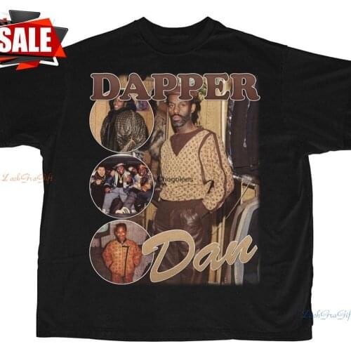 Dapper Dan Shirt Bootleg Rap Tee Short Sleeve Unisex Black Vintage Style T Shirt