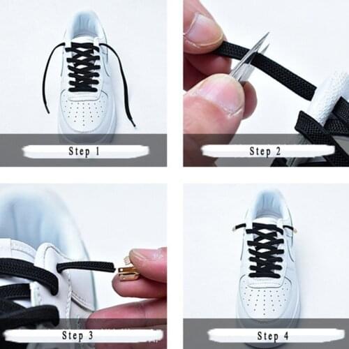 1Pair No tie Shoelaces Flat Elastic Shoe Laces For Kids and Adult Sneakers Shoelace Quick Lazy Laces Shoe strings